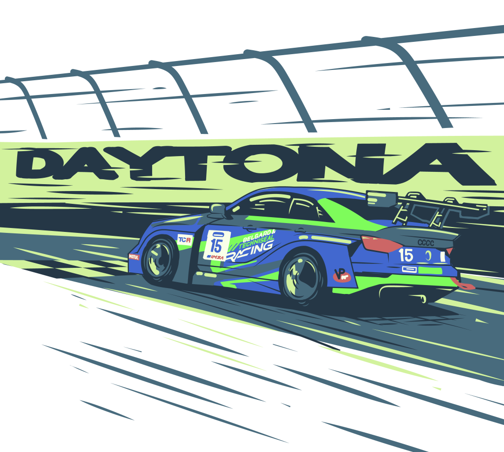 IMSA Racecar at Daytona Circuit